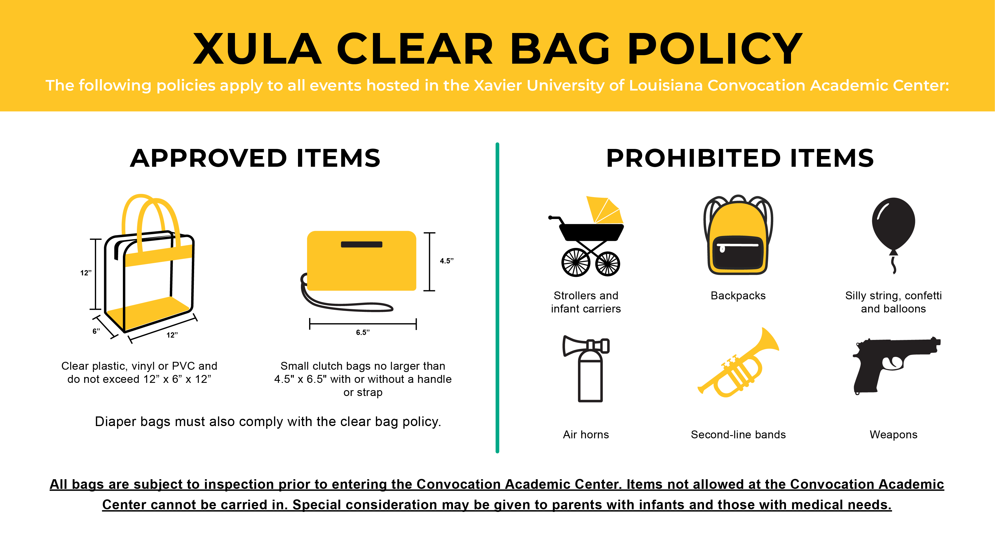 Security & Bag Policy Xavier University of Louisiana