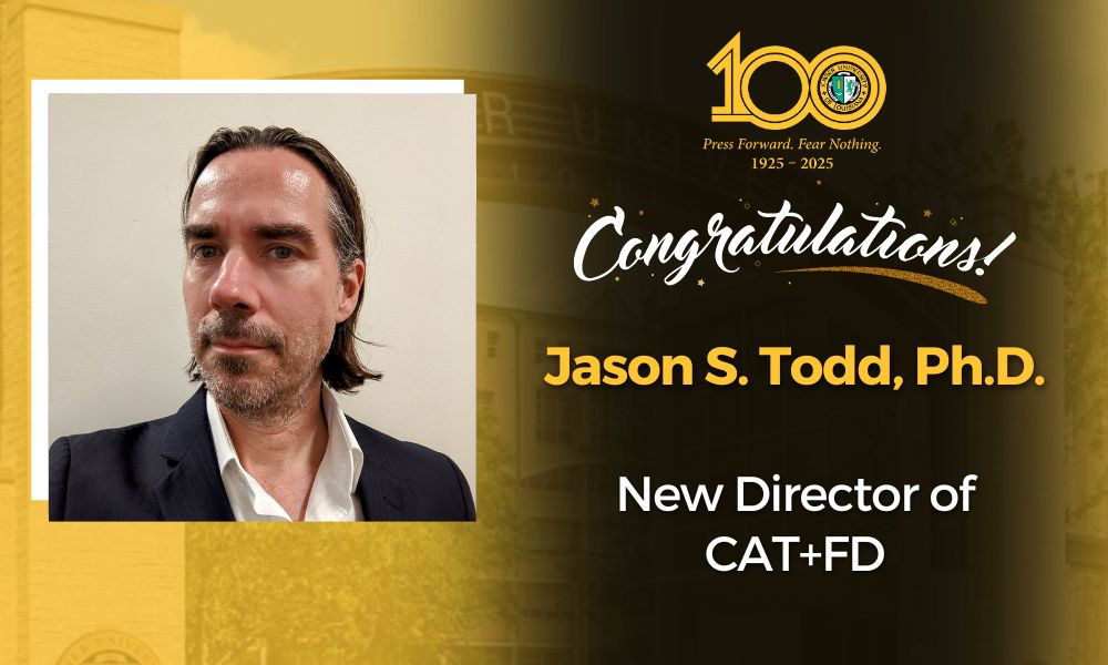 Jason Todd Congratulatory Graphic as new CAT+FD Director