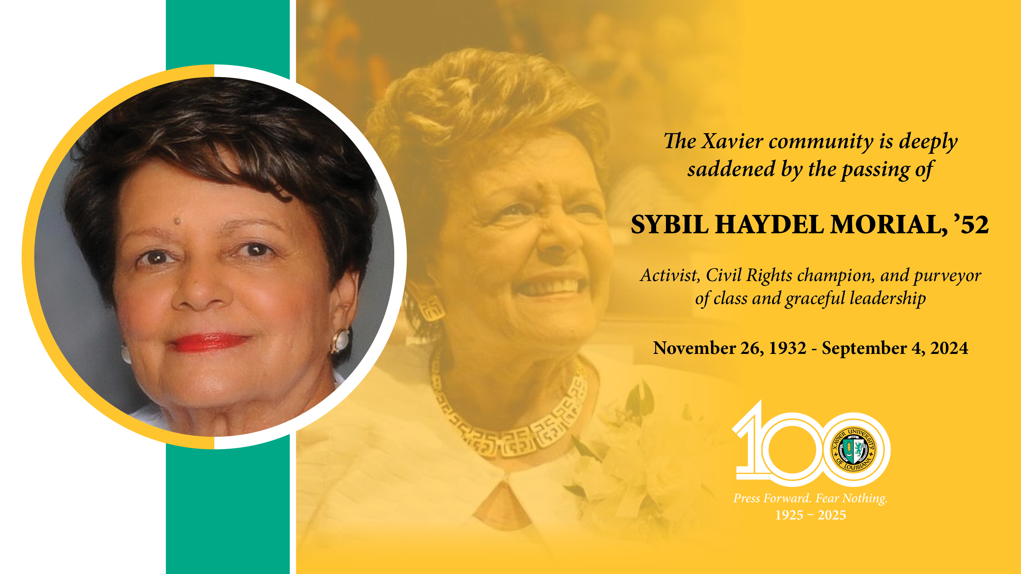 Xavier University of Louisiana Mourns the Passing of Sybil Haydel ...